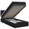 vidaXL Ottoman-Bett mit Matratze und LED Schwarz 80 x 200 cm Stoff