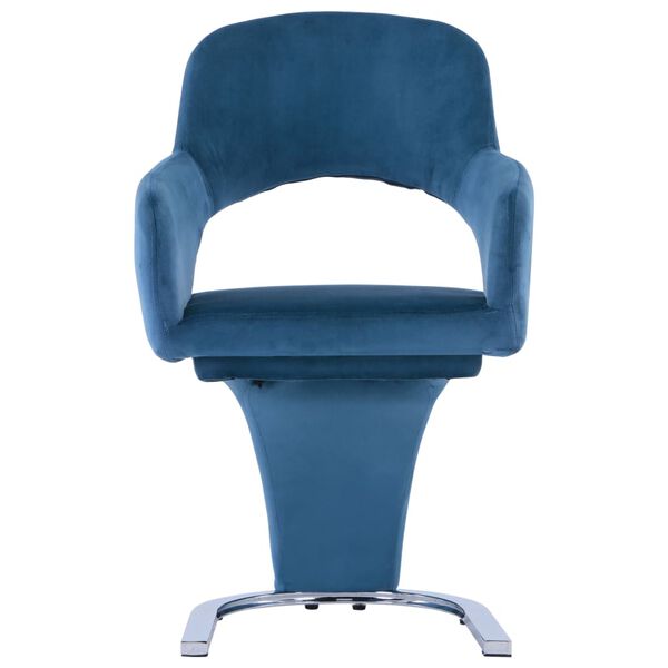 vidaXL Esszimmerst&uuml;hle 2 Stk. Blau Samt