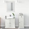 vidaXL Badezimmerm&ouml;bel-Set 3 pcs Antik Wei&szlig; Massives Kiefernholz