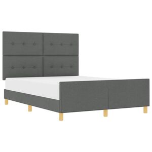 vidaXL Bettgestell mit Kopfteil Dunkelgrau 140 x 190 cm Stoff