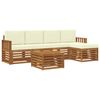 vidaXL Outdoor-Sofagarnitur 6 stk. Natur und Creme