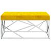 vidaXL Sitzbank 97 cm Senfgelb Samt und Edelstahl