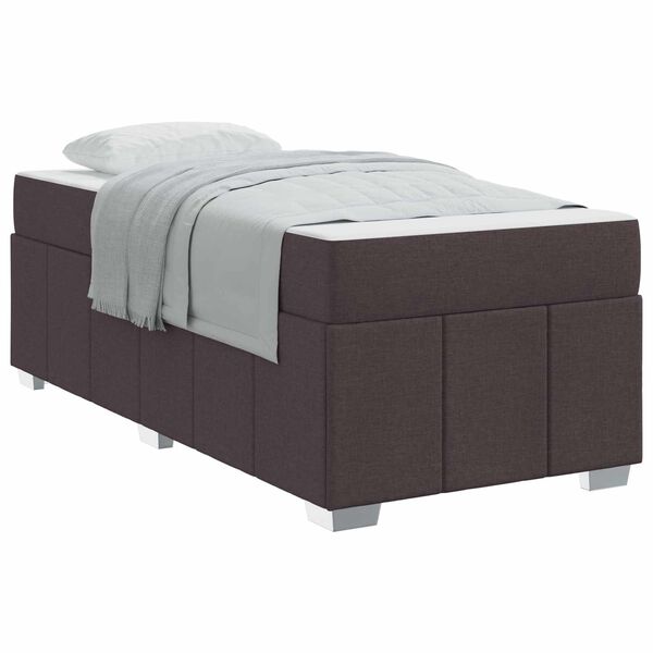 vidaXL Bettrahmen mit Matratze Dunkelbraun 120 x 190 cm Stoff