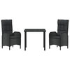 vidaXL Garten Essgruppe mit Kissen 9 pcs Schwarz Poly-Rattan