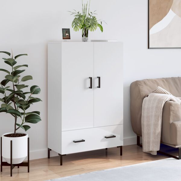 vidaXL Highboard Hochglanz-Wei&szlig; 69,5x31x115 cm Holzwerkstoff
