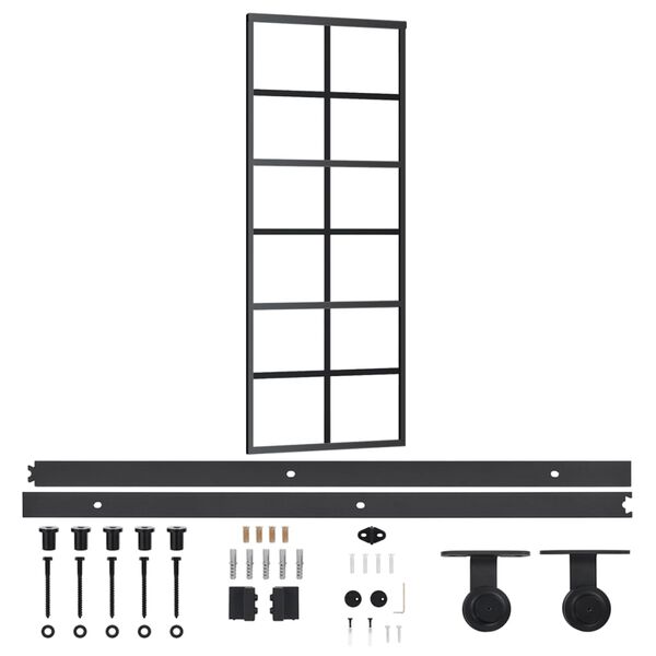 vidaXL Schiebet&uuml;r mit Beschlag ESG-Glas & Aluminium 76x205 cm