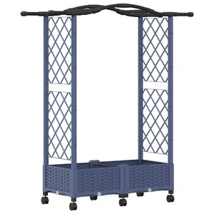 vidaXL Hochbeet mit Rankgitter und Dach Grau 124 x 40 x 129 cm PP