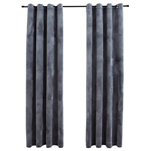 vidaXL Verdunkelungsvorh&auml;nge mit &Ouml;sen 2 Stk. Samt Anthrazit 140x175 cm