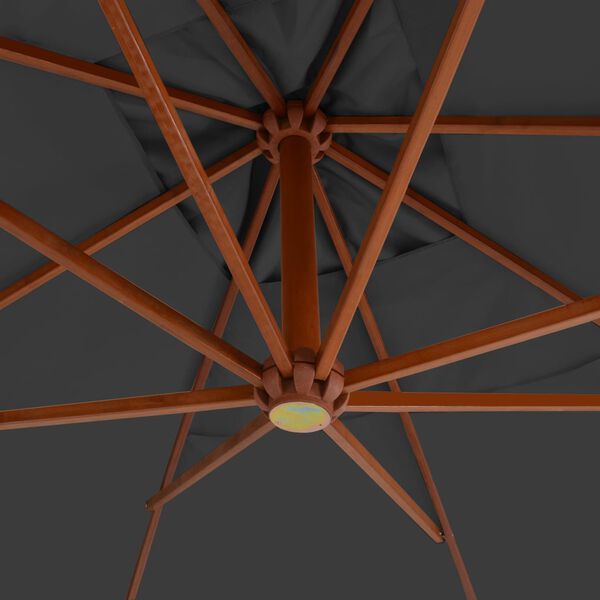 vidaXL Ampelschirm mit Holz-Mast 400x300 cm Anthrazit