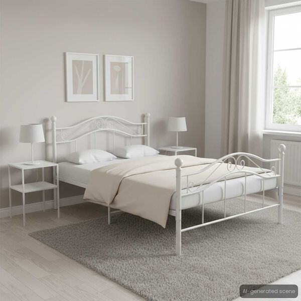 vidaXL Bett Wei&szlig; Metall 120x200 cm
