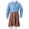 Kinderkleid mit Langen &Auml;rmeln Marineblau und Jeansblau 140
