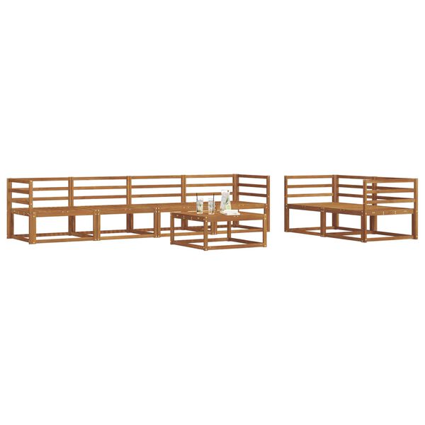 vidaXL Outdoor-Sofagarnitur mit Kissen 7 pcs Natur und Creme