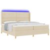vidaXL Boxspringbett mit Matratze Creme 140 x 200 cm Stoff
