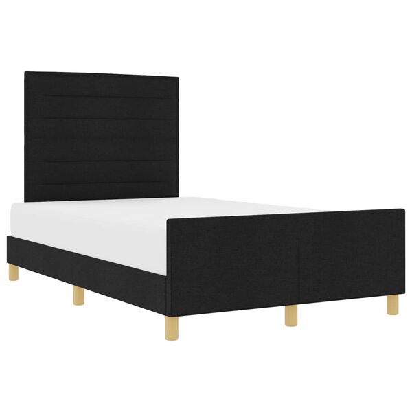 vidaXL Bettgestell mit Kopfteil Schwarz 160 x 200 cm Stoff