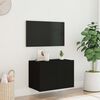 vidaXL TV-Wandschrank mit LED-Leuchten Schwarz 60x35x41 cm