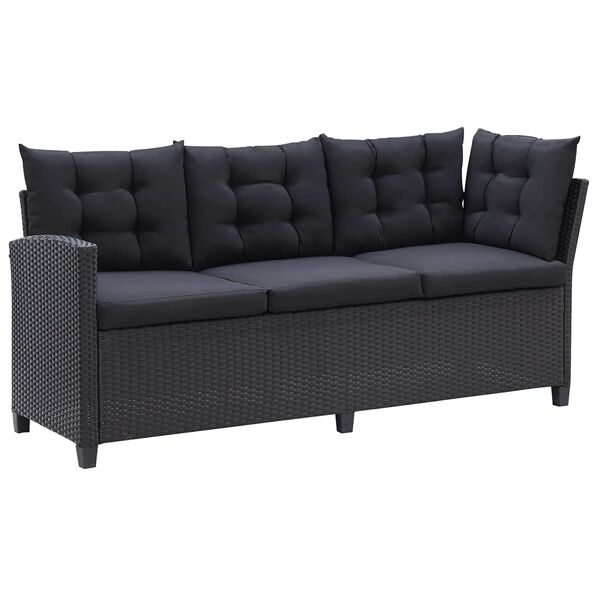 vidaXL Gartenm&ouml;bel-Sets Schwarz Poly-Rattan