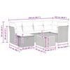 vidaXL 7-tlg. Garten-Sofagarnitur mit Kissen Grau Poly Rattan