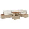 vidaXL Gartensofa-set 7 stk. Beige Poly-Rattan