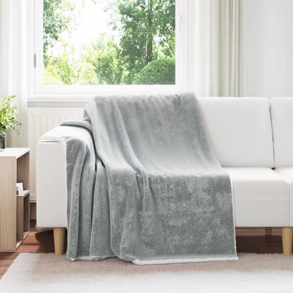 vidaXL &Uuml;berwurfdecke Grau 150 x 200 cm Fleece