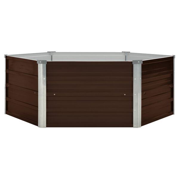 vidaXL Hochbeet Braun 129 x 129 x 45 cm Verzinkter Stahl