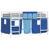 vidaXL Etagenbett f&uuml;r Kinder mit Vorh&auml;ngen Wei&szlig; und Blau 107 x 203 cm