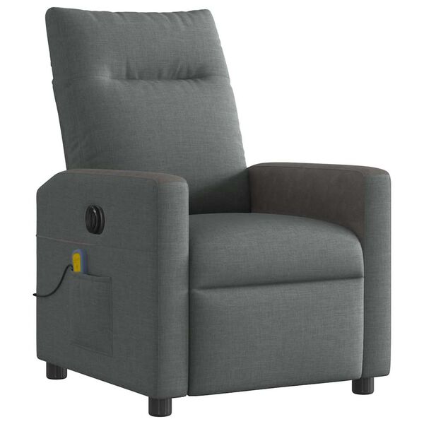 vidaXL Massagesessel Elektrisch Dunkelgrau Stoff