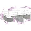 vidaXL Garten-Sofa-Set mit Kissen mit Speicher 8 pcs Grau Poly Rattan
