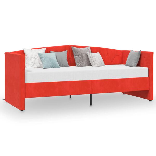 vidaXL Tagesbett mit Matratze USB Weinrot Samt 90x200 cm