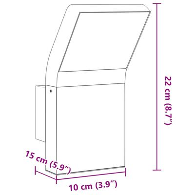 vidaXL LED-Außenwandleuchte Schwarz Aluminiumdruckguss