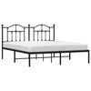 vidaXL Bettgestell mit Kopfteil Metall Schwarz 180x200 cm