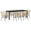 vidaXL Garten Essgruppe 7 Stk. Braun Poly-Rattan
