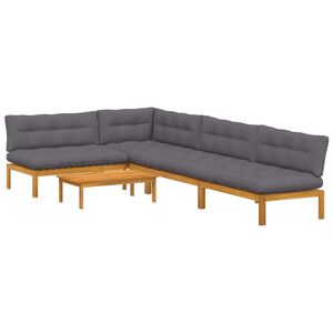vidaXL 5 St&uuml;ck Garten Pallet Sofa Einheiten Massivholz Akazie Natur
