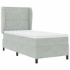 vidaXL Boxspringbett mit Matratze Hellgrau 200 x 100 cm Polyester