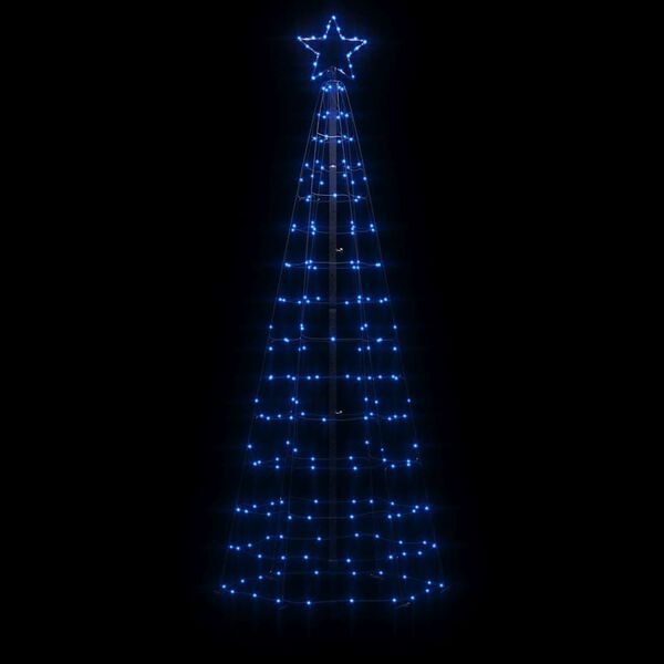 vidaXL LED-Weihnachtsbaum mit Erdspießen 220 LEDs Blau 180 cm