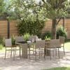 vidaXL Garten Essgruppe 7 pcs Grau Poly-Rattan