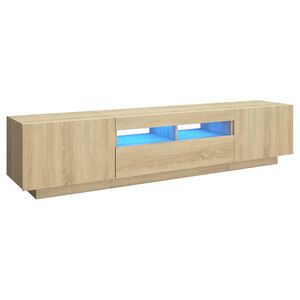 vidaXL TV-Schrank mit LED-Leuchten Sonoma-Eiche 180x35x40 cm