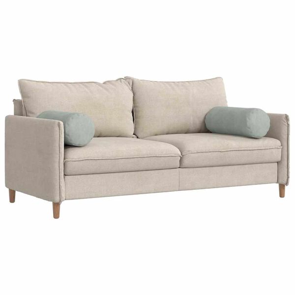 vidaXL Bolsterkissen 2 St&uuml;ck Hellgrau &Oslash; 25 x 70 cm Cordstoff