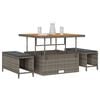 vidaXL Garten Essgruppe Grau Poly-Rattan