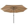 vidaXL Sonnenschirm mit LED-Beleuchtung 400 cm Taupe
