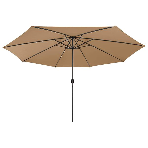vidaXL Sonnenschirm mit LED-Beleuchtung 400 cm Taupe