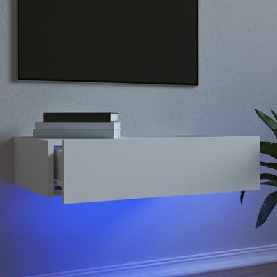 vidaXL TV-Schrank mit LED-Leuchten Weiß 60x35x15,5 cm