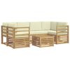 vidaXL Outdoor-Sofagarnitur mit Kissen 7 pcs Wei&szlig; und Creme Polyester