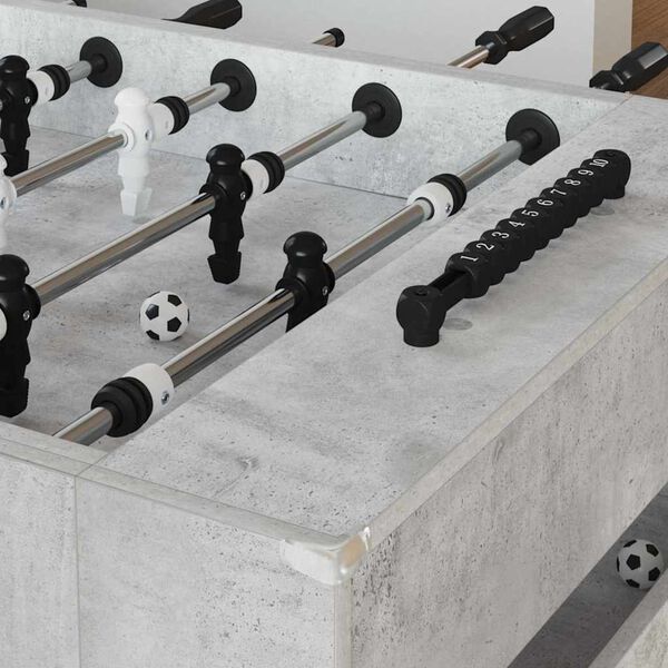 vidaXL Fu&szlig;balltisch 2 pcs Beton Grau 146,5 x 74 x 85 cm Holzwerkstoff