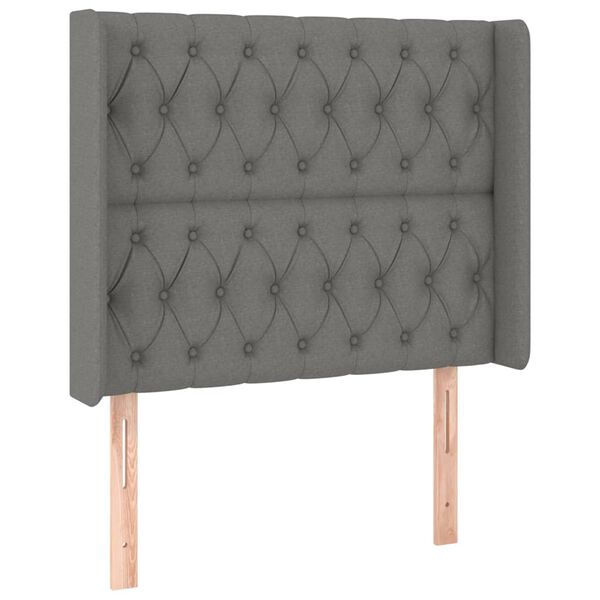vidaXL LED Kopfteil Dunkelgrau 93x16x118/128 cm Stoff