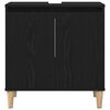vidaXL Waschbeckenschrank mit T&uuml;r Schwarz Eichen-Optik 58 x 33 x 60 cm