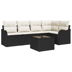 vidaXL Gartensofa-set mit Speicher 6 pcs Schwarz Poly-Rattan