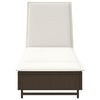 vidaXL Sonnenliege mit Rollen und Auflage Braun Poly Rattan