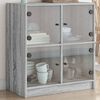 vidaXL Beistellschrank mit Glast&uuml;ren Grau Sonoma 68x37x75,5 cm
