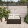 vidaXL Garten-Sofa mit Kissen 120 x 62 x 69 cm Poly-Rattan
