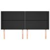 vidaXL Kopfteil mit Ohren Schwarz 203x16x118/128 cm Kunstleder
